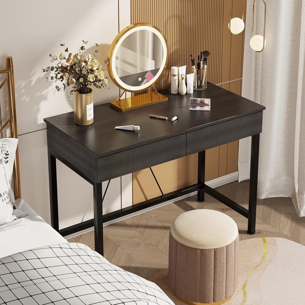 Black Wooden Computer Desk with Drawers Q664993
