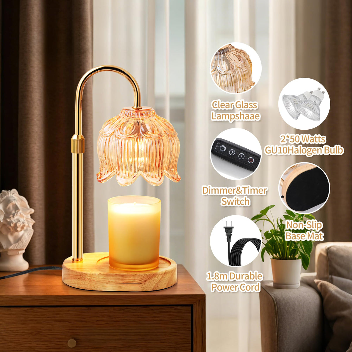 Candle Warmer Lamp with Timer O62356