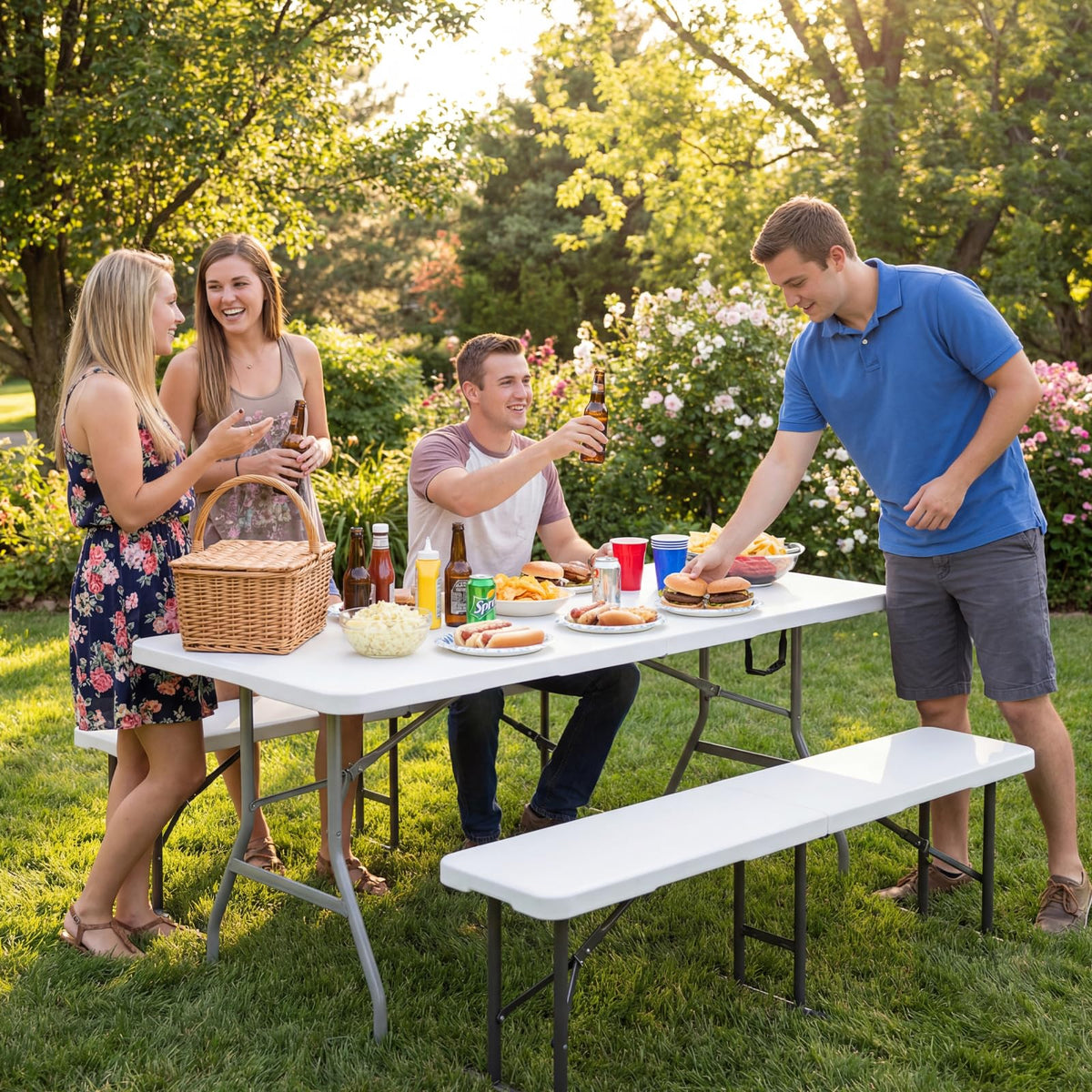 6ft White Folding Table D7869