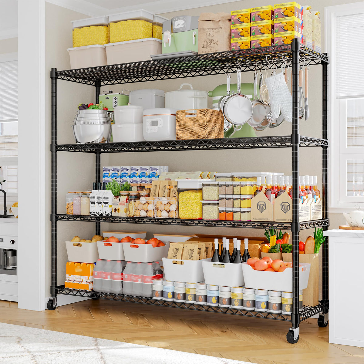 4-Tier Heavy Duty Shelving with Wheels P79256