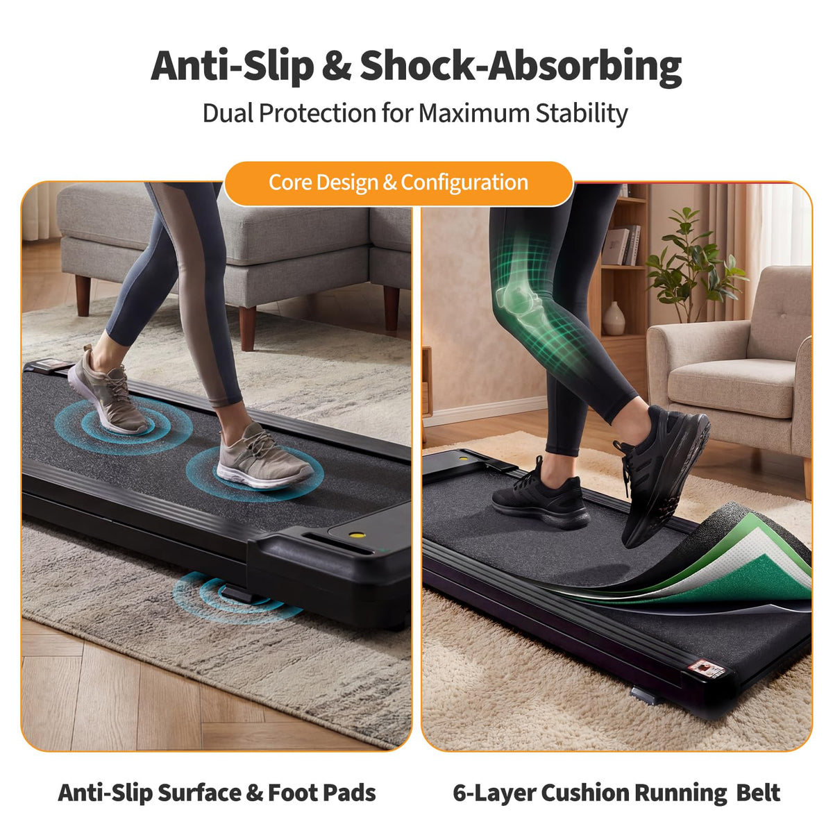 Black Portable 3-in-1 Walking Pad Treadmill B81033