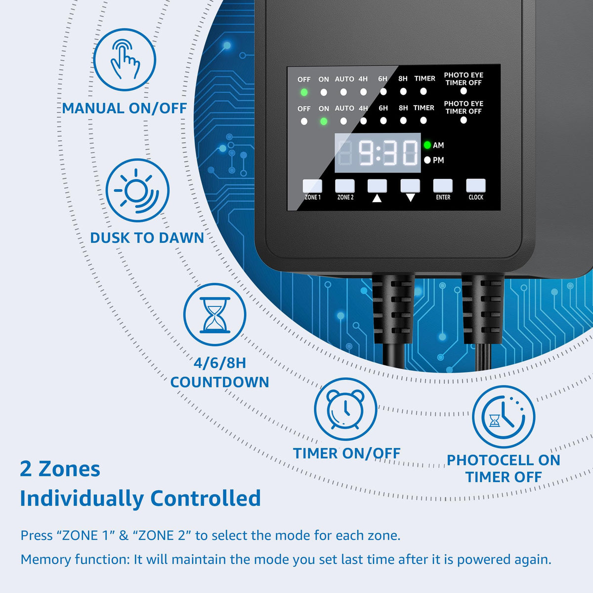300W Low Voltage Landscape Transformer with Timer and Photocell Sensor M37183