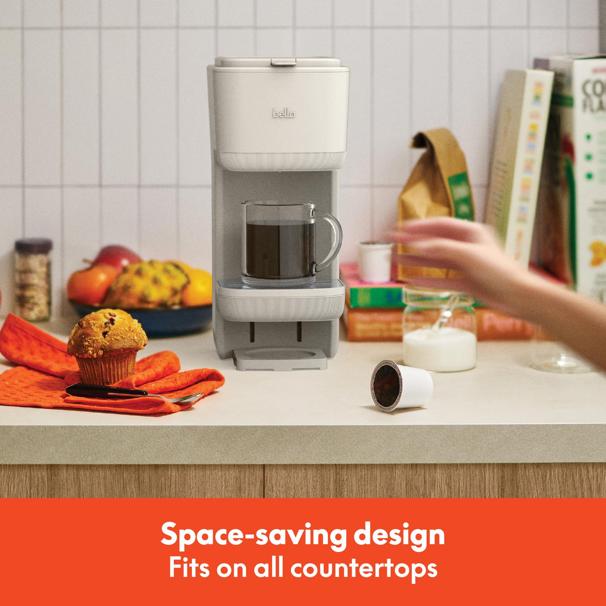 Single Serve Coffee Maker, K Cup & Coffee Ground Compatible P585