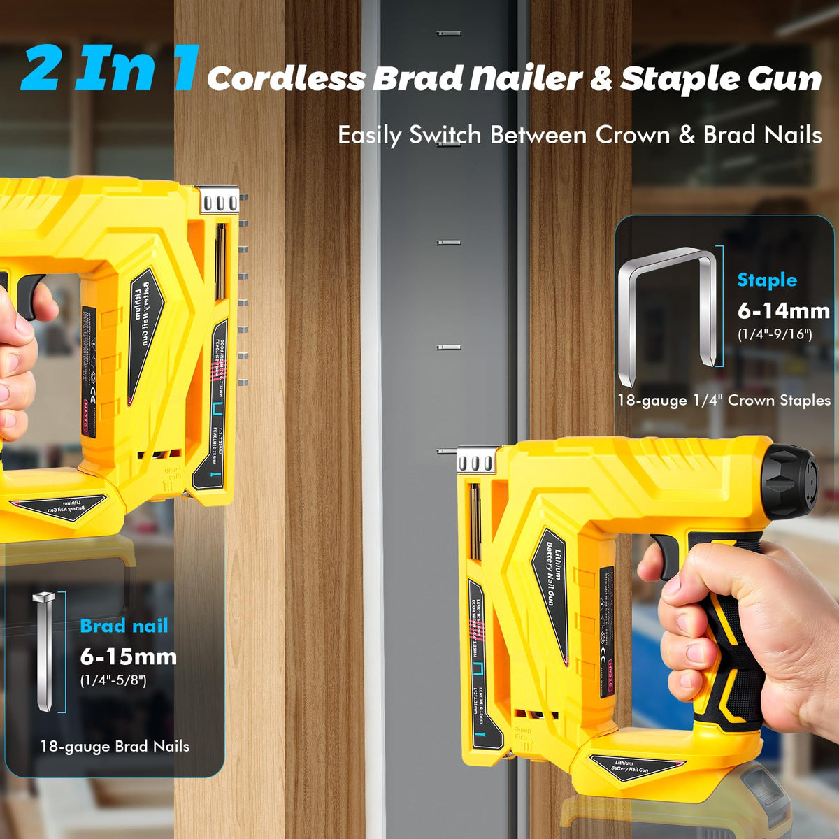 18 Gauge Cordless Brad Nailer and Narrow Crown Stapler W5222