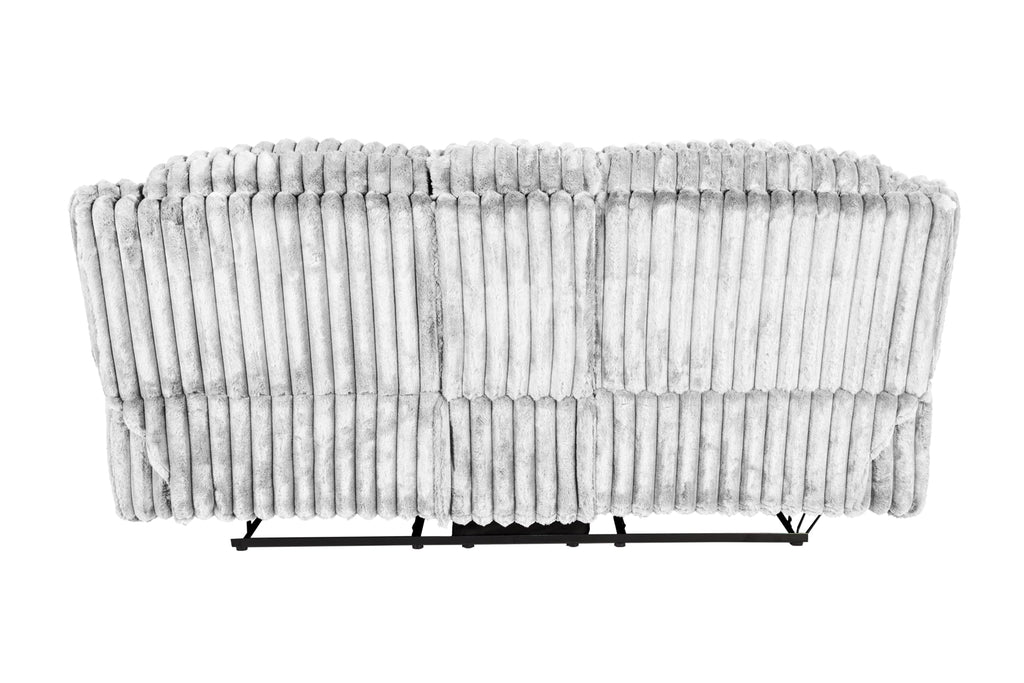 Light Gray Corduroy Manual Motion Loveseat T131480