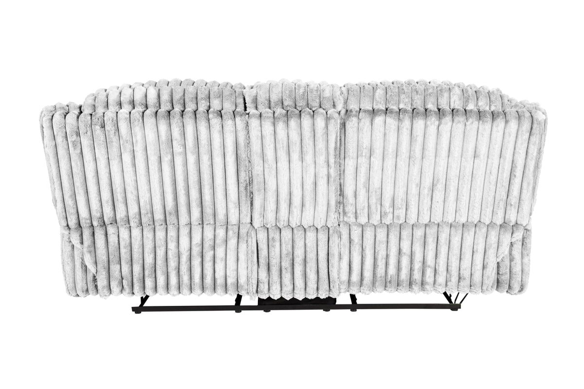 Light Gray Corduroy Manual Motion Loveseat T131480
