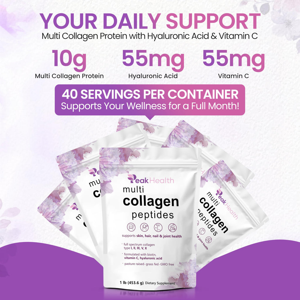 Multi Collagen Peptides Powder 1lb Types I II III V X Y33268