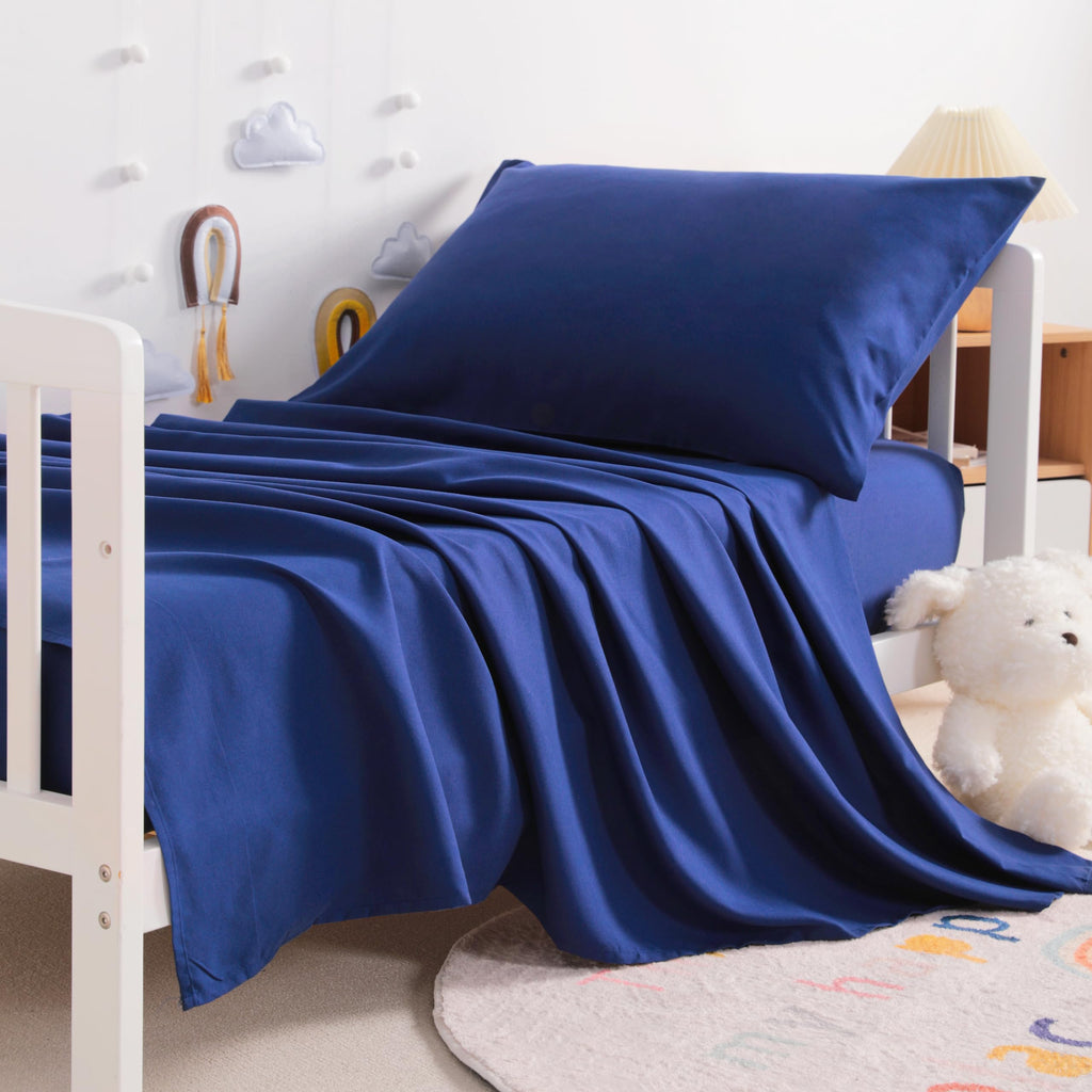 Toddler Microfiber Sheet Set, 3 Piece, Navy Blue A628501