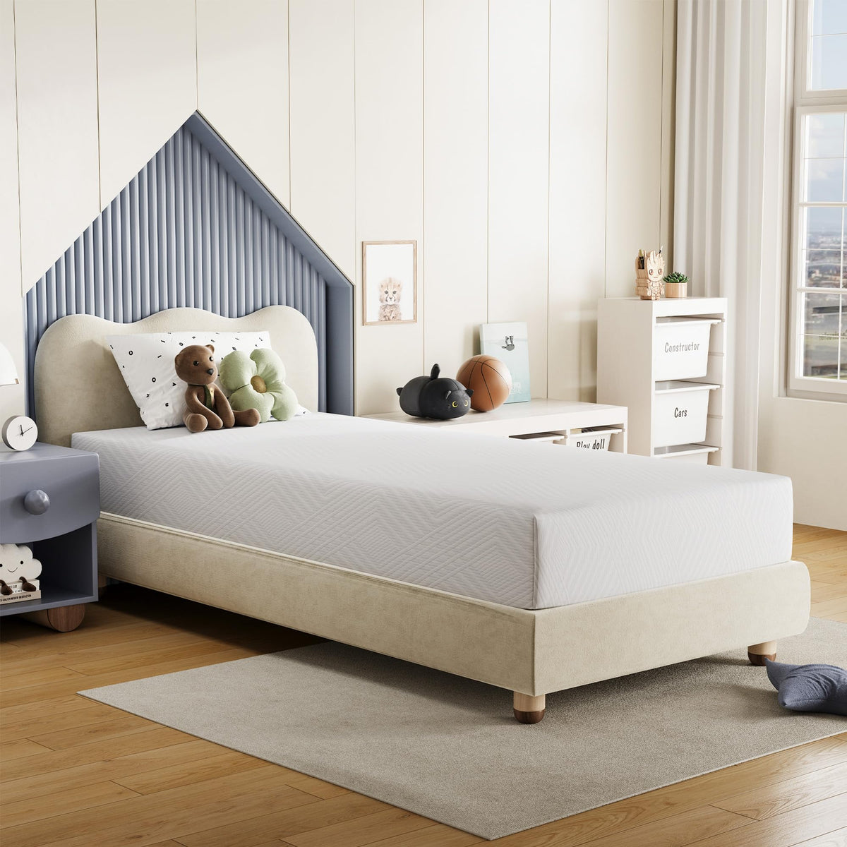 Twin Memory Foam Mattress 5 Inch Medium Firm White Y39266