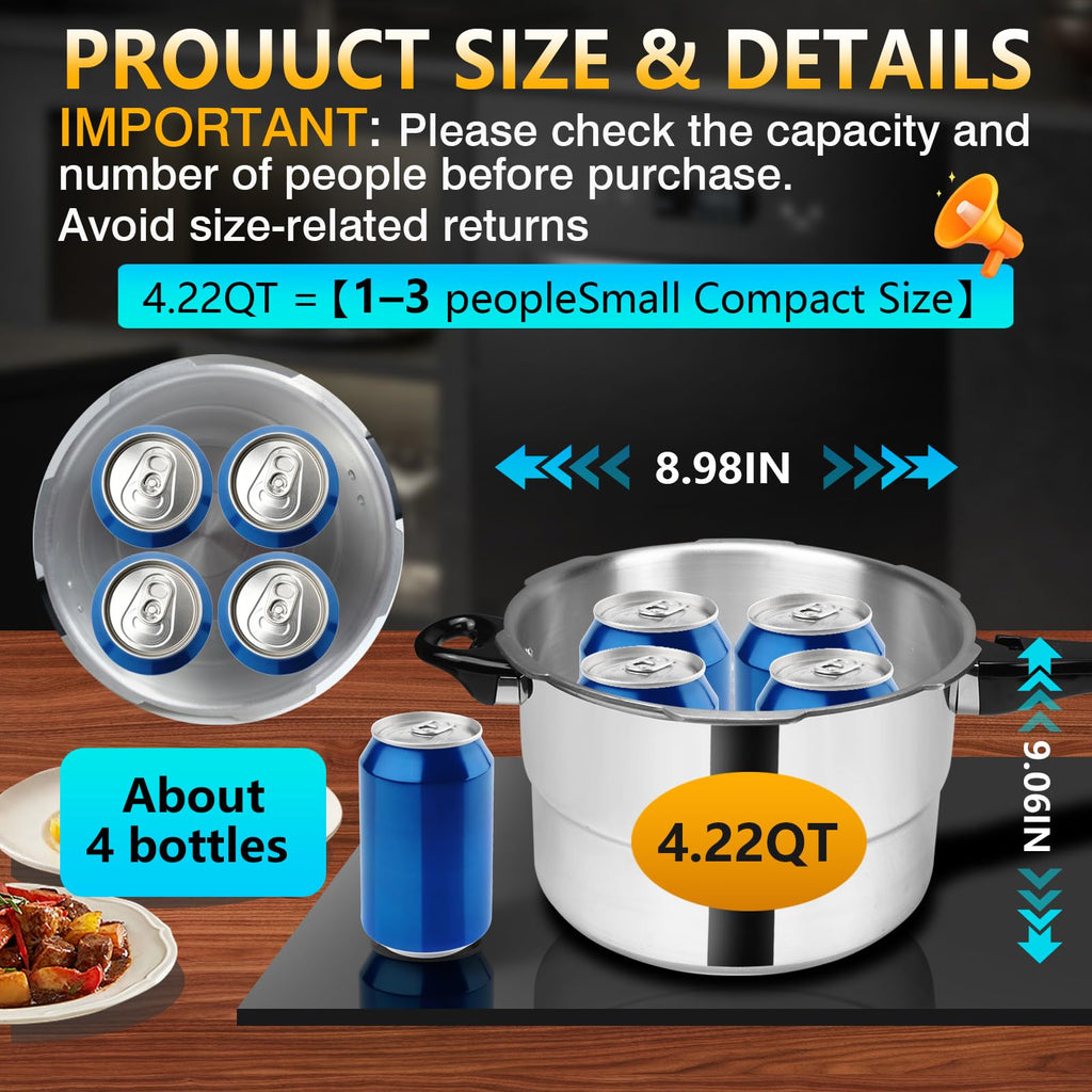 4.23 Quart Aluminum Stovetop Pressure Cooker J826