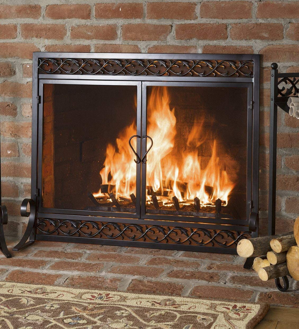 Black Metal Fireplace Screen A289