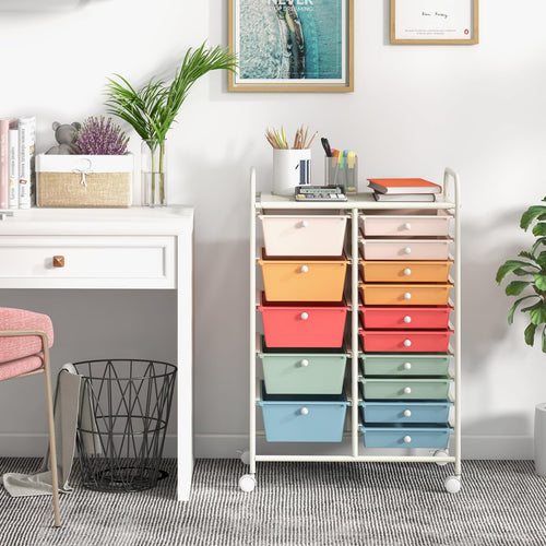 15 Drawer Rolling Storage Cart with Wheels B1766