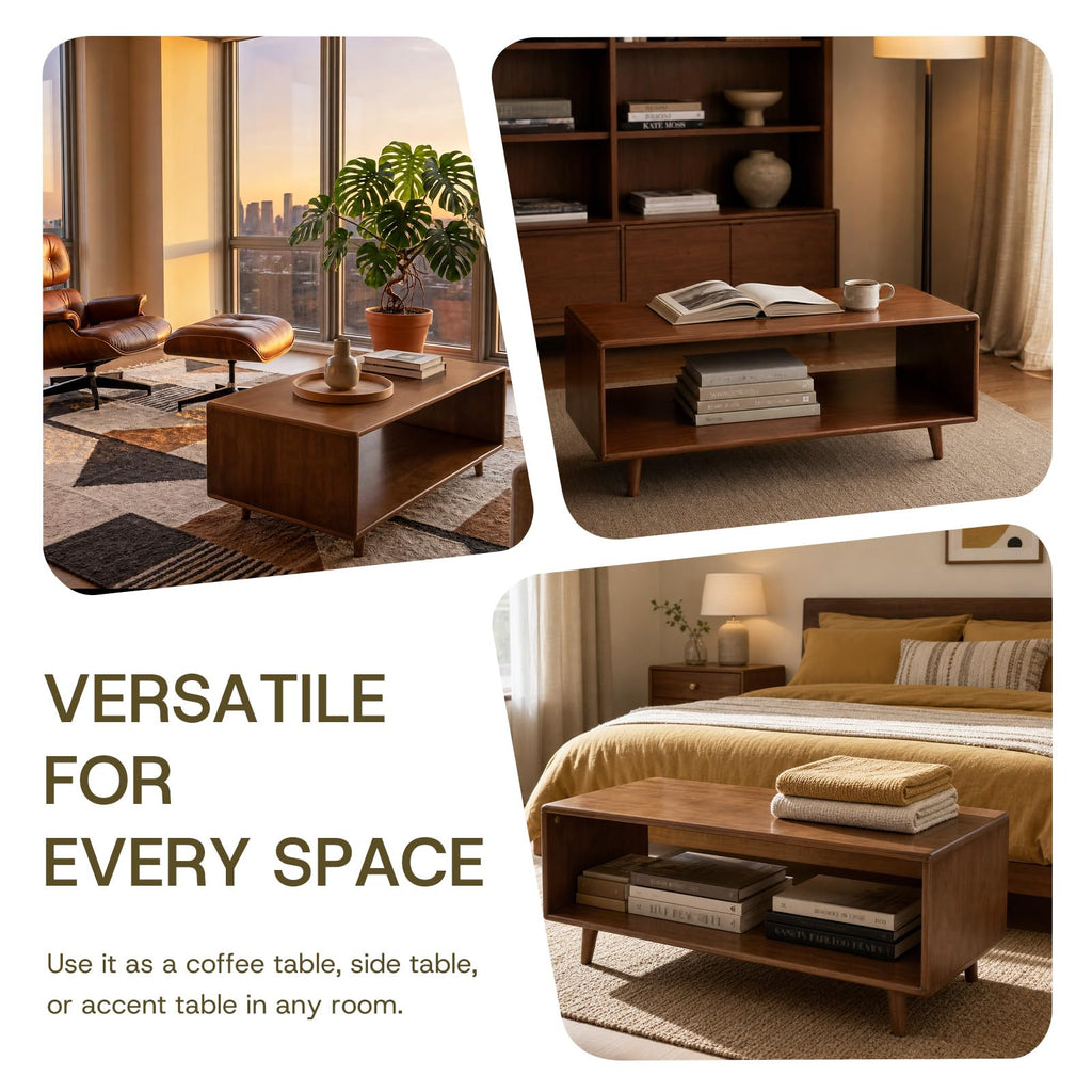 39" Rectangular Solid Wood Coffee Table Y39774