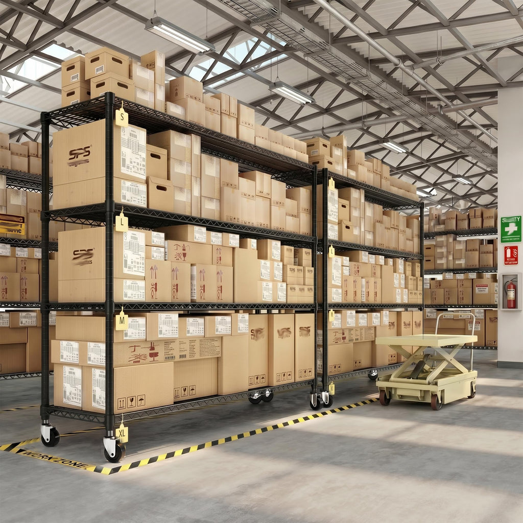 4-Tier Heavy Duty Shelving with Wheels P79256