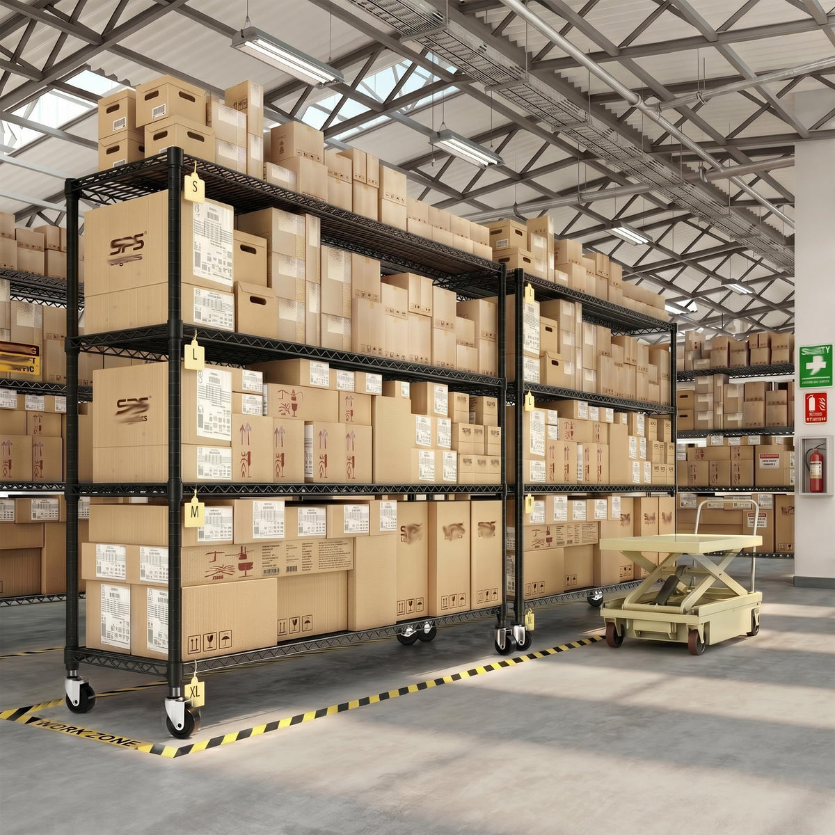 4-Tier Heavy Duty Shelving with Wheels P79256