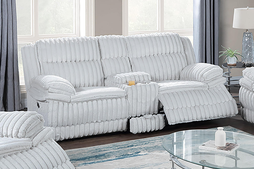 Light Gray Corduroy Manual Motion Loveseat T131480