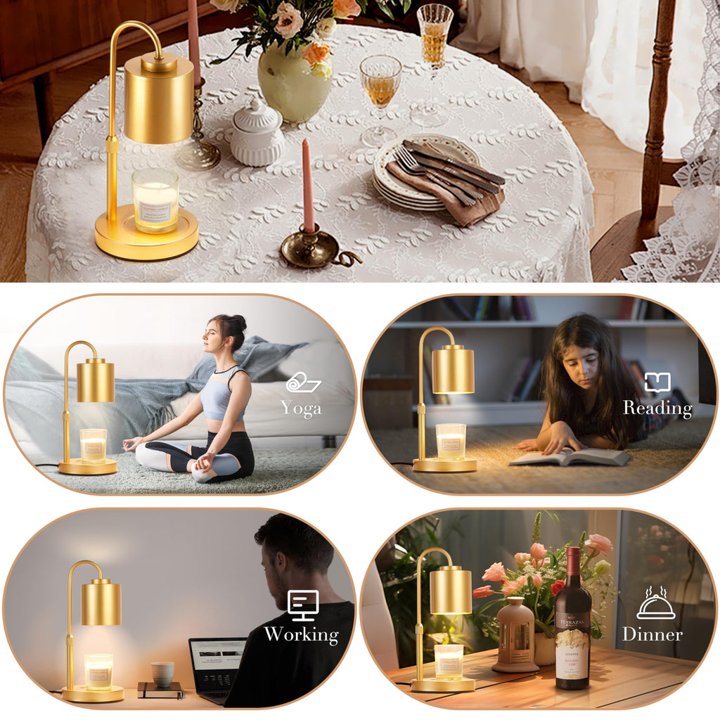 Height Adjustable Electric Candle Warmer Lamp with Timer & Dimmer X78493