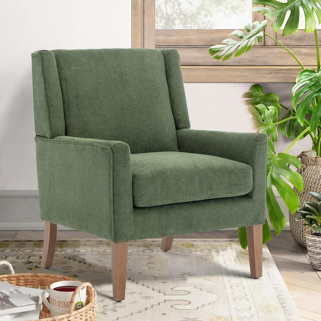 Green Upholstered Fabric Wingback Armchair Set of 2 K5541