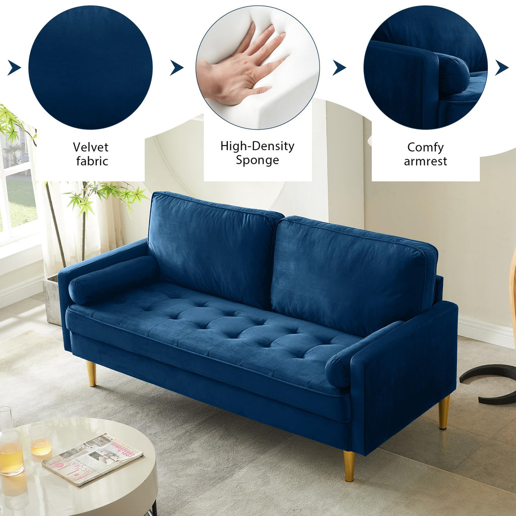 67" Velvet Tufted 2-Seater Sofa A968386