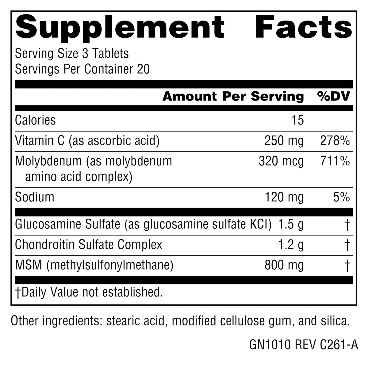 Glucosamine Chondroitin with MSM 60 Tablets Y239370