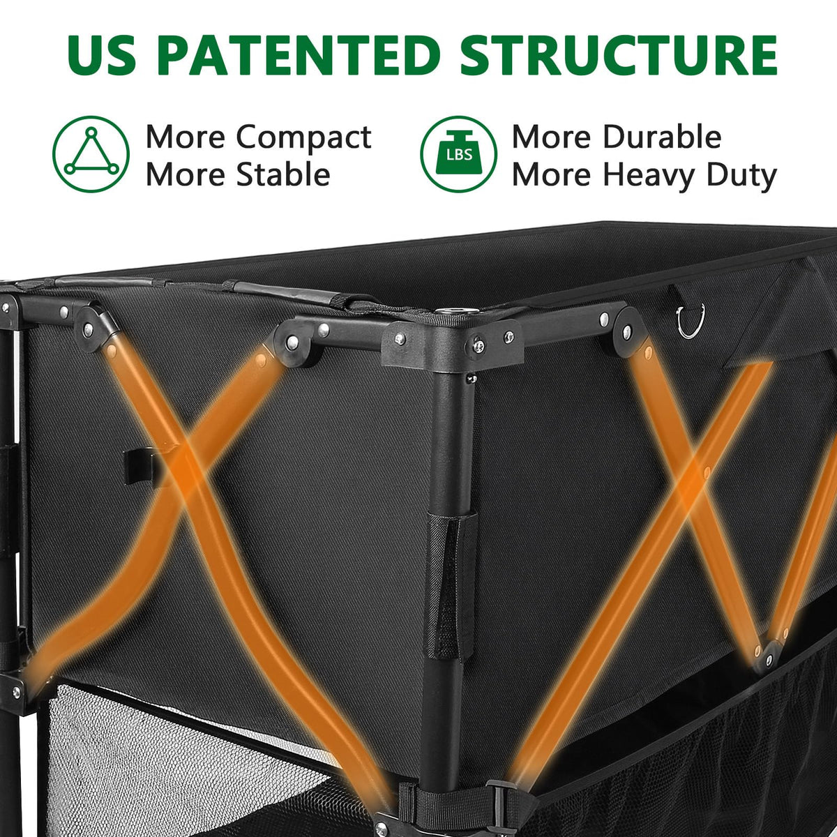 600lb Capacity 400L Collapsible Wagon D996386