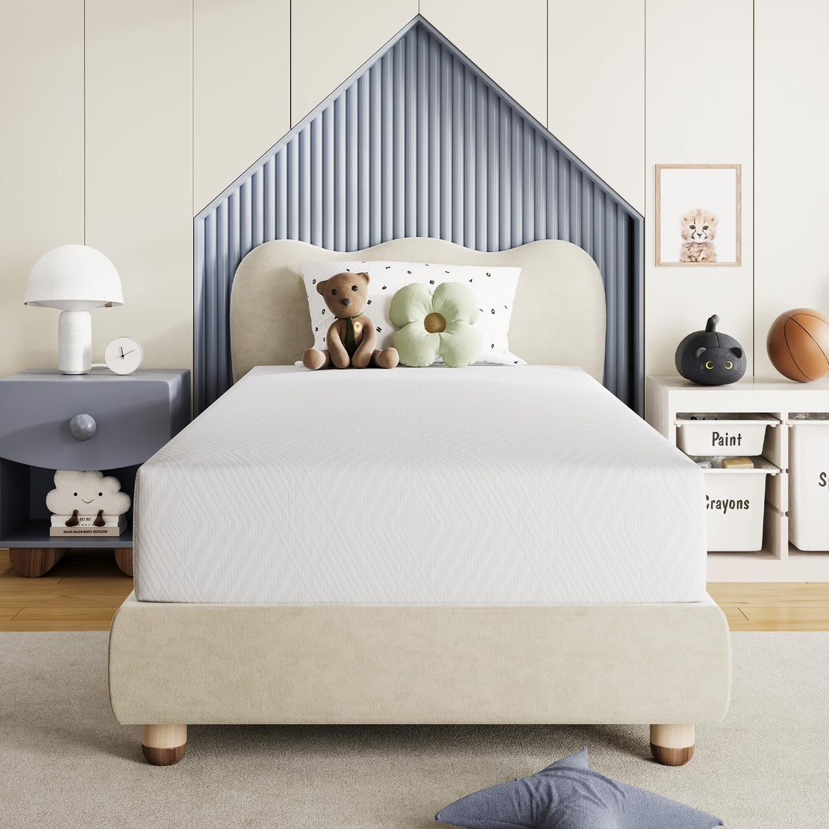Twin Memory Foam Mattress 5 Inch Medium Firm White Y39266