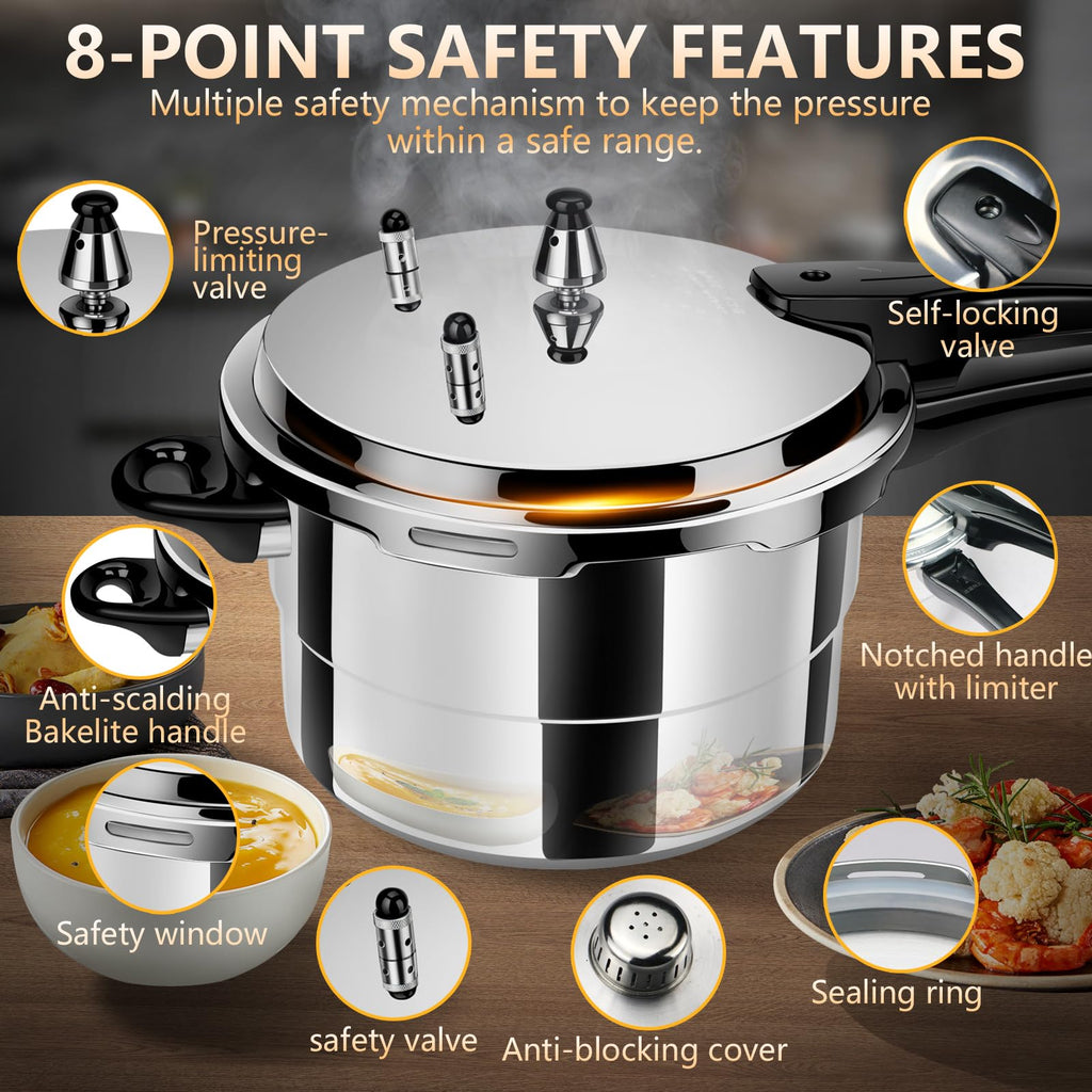 4.23 Quart Aluminum Stovetop Pressure Cooker J826