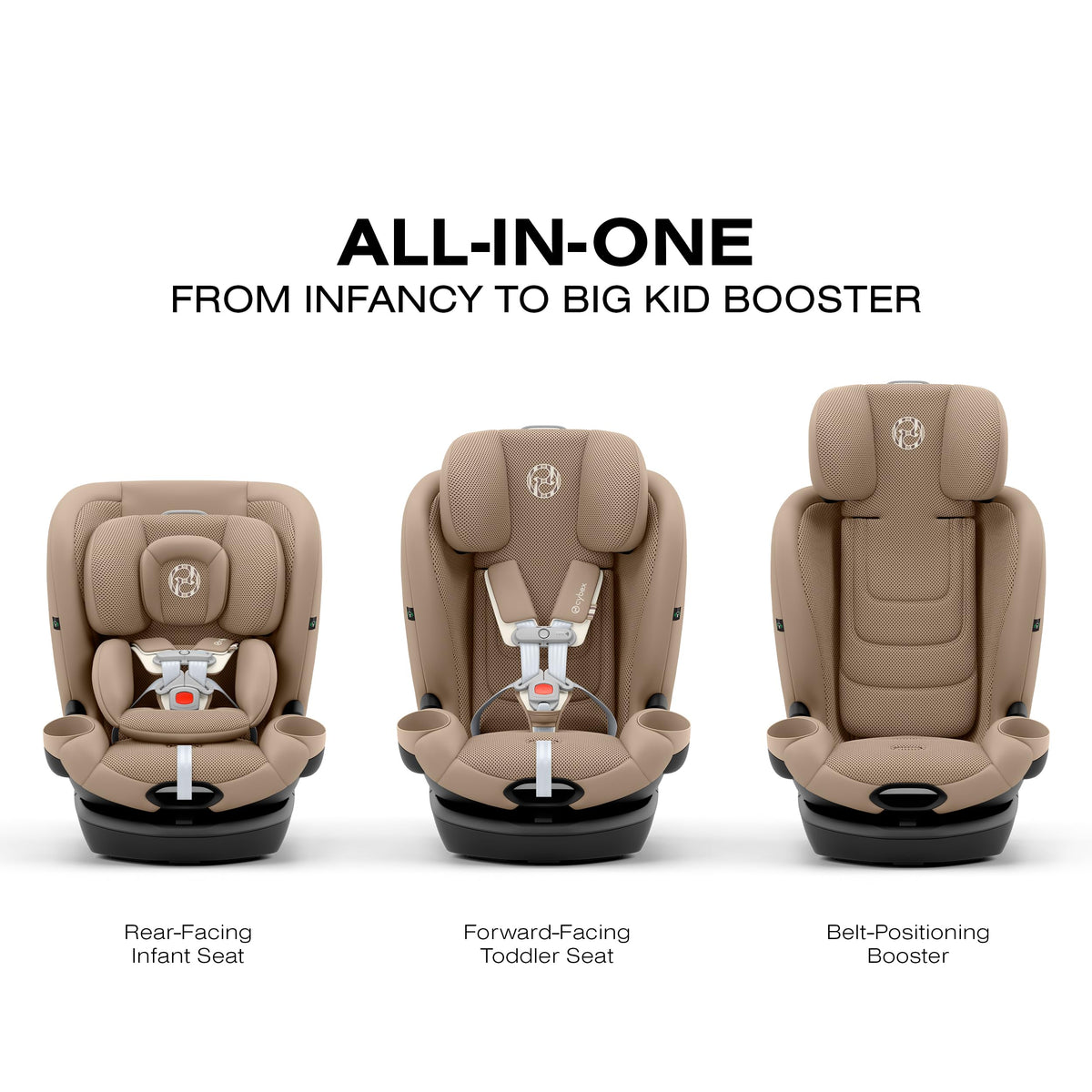 Rotating All-in-One Convertible Car Seat, Almond Beige K77795