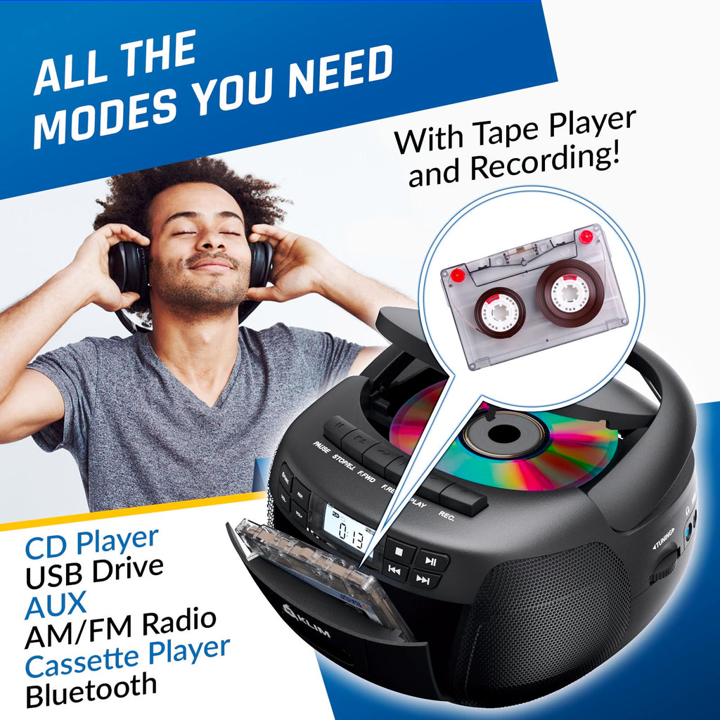 CD Cassette Player with Bluetooth AM FM Radio USB Drive G291638