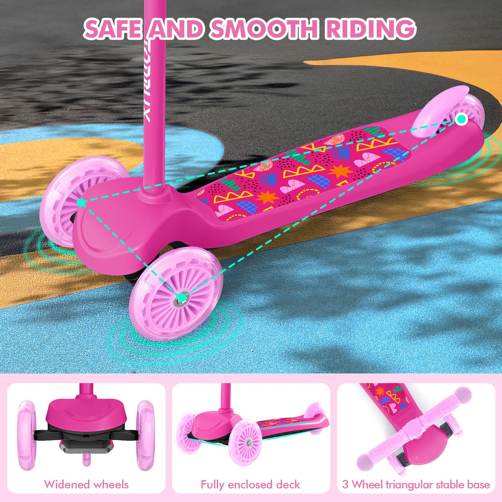 Kids 3-Wheel Scooter with Light-Up Deck and Wheels W549283