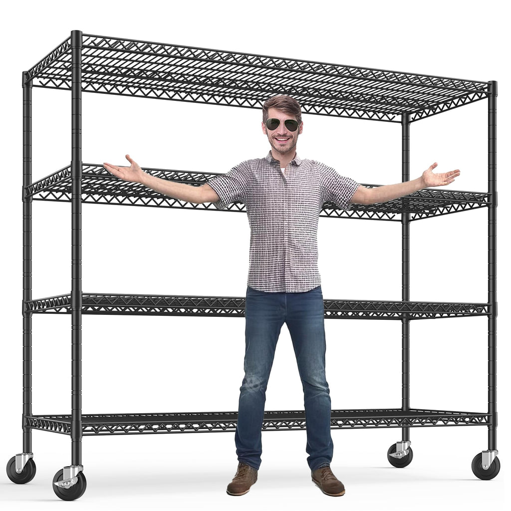 4-Tier Heavy Duty Shelving with Wheels P79256