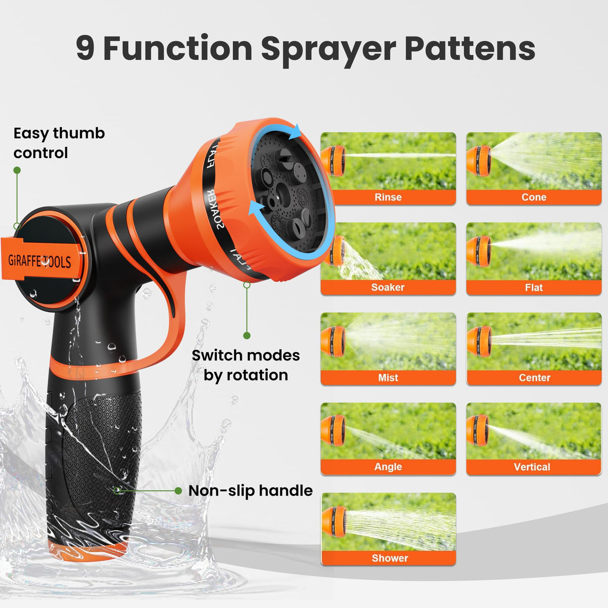 100ft Stainless Steel Garden Hose with Spray Nozzle J3097
