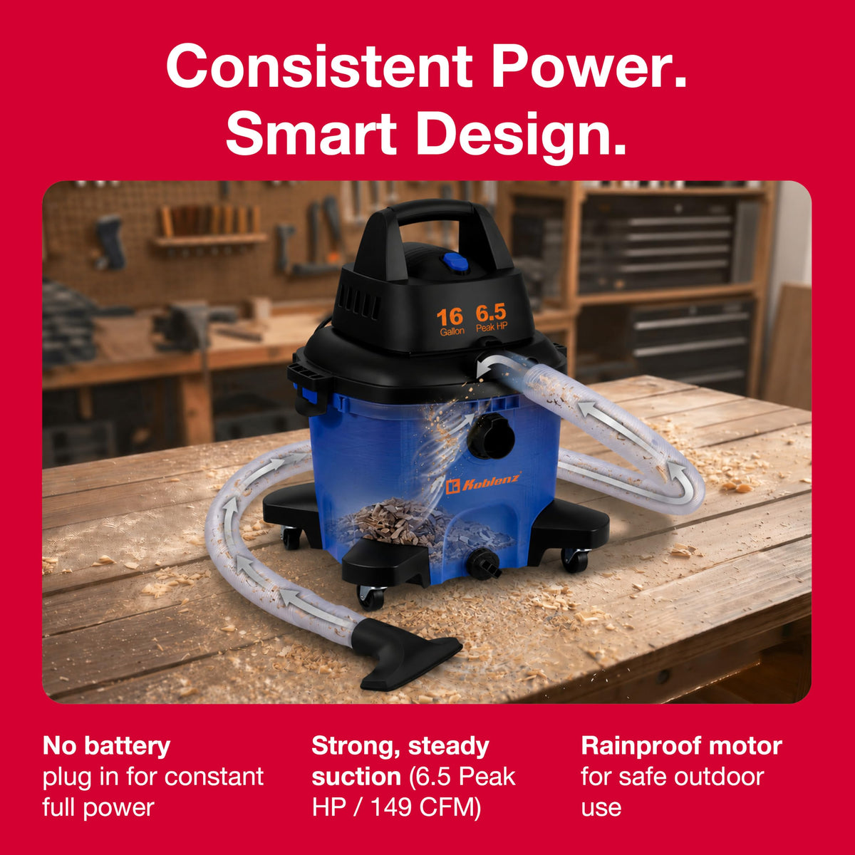 16 Gallon Wet Dry Vacuum Cleaner C245584