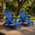 Folding Adjustable Adirondack Chairs Set of 2 with Footrest U960