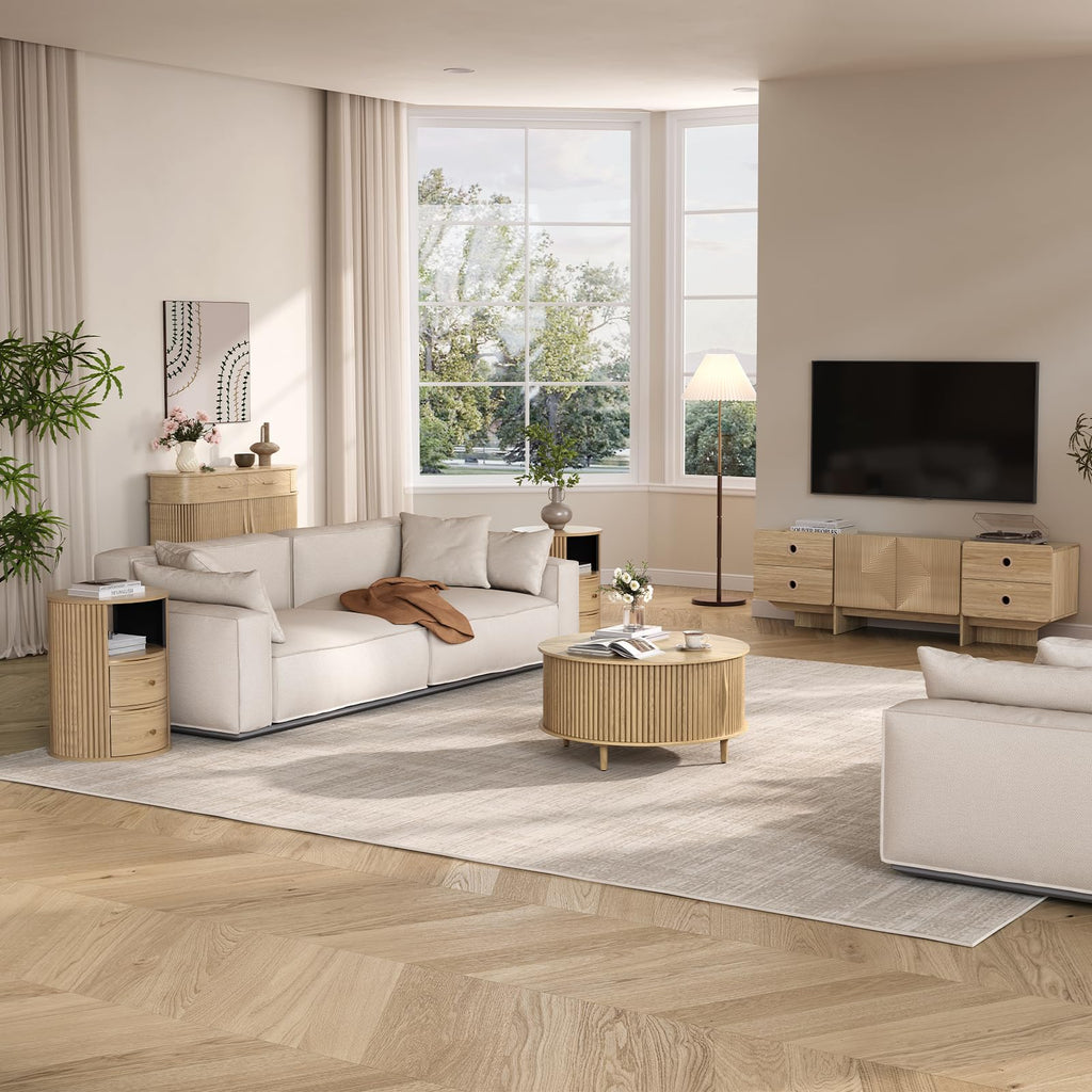 31.5" Round Coffee Table with Storage E760