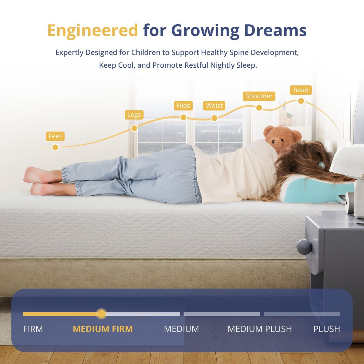 Twin Memory Foam Mattress 5 Inch Medium Firm White Y39266