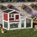 2-Tier Wooden Rabbit Hutch with Run U28316