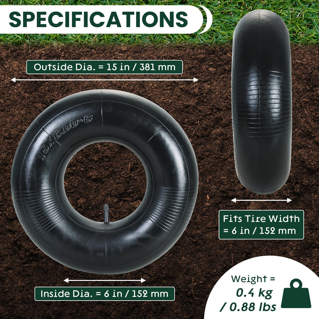 2 Pack 15 x 6.00-6" Inner Tubes with TR-13 Valve Stem V31156