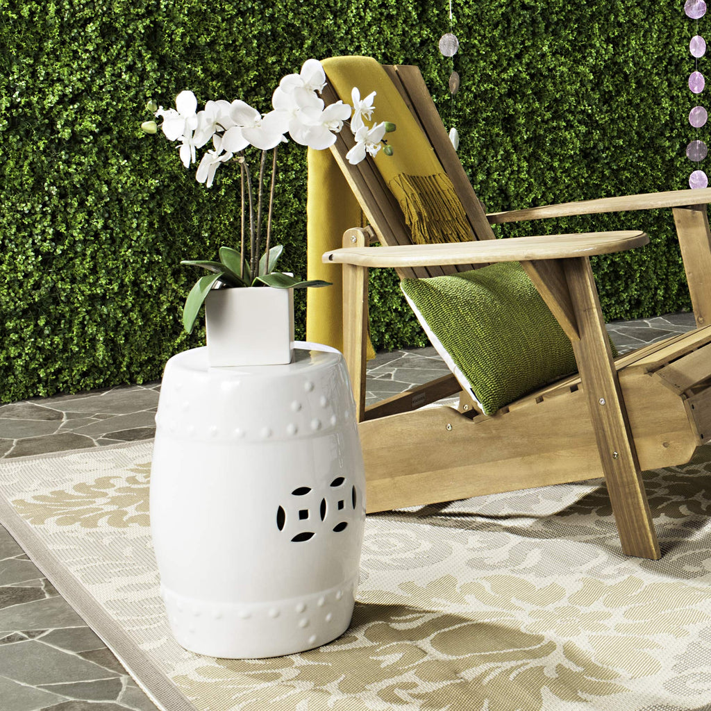 White Ceramic Garden Stool Q114120