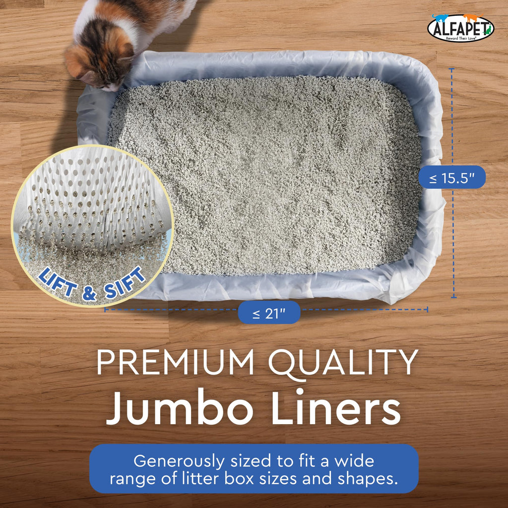 Jumbo 15 Count Pack of 5 Cat Litter Box Liners J7810